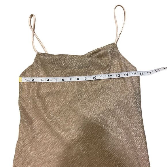 MARINA Cowl Neck Spaghetti Strap Metallic Maxi Gown Dress Size 6 - Picture 9 of 11